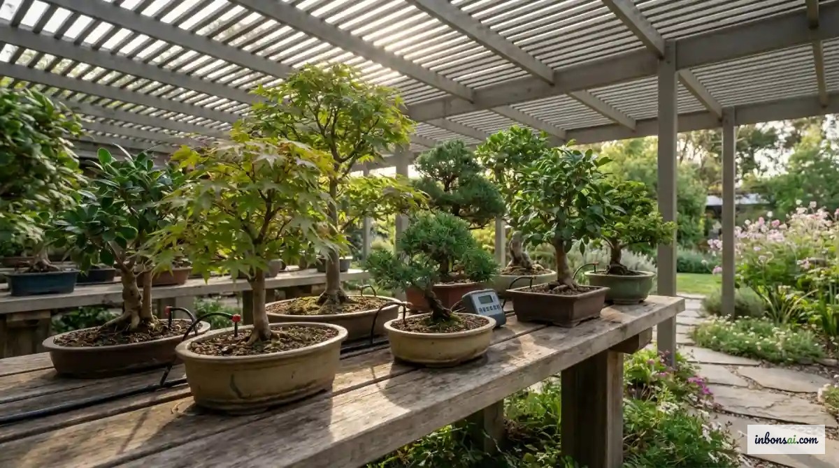 Tưới mát và đưa bonsai vào bóng râm để cứu cây sốc nhiệt