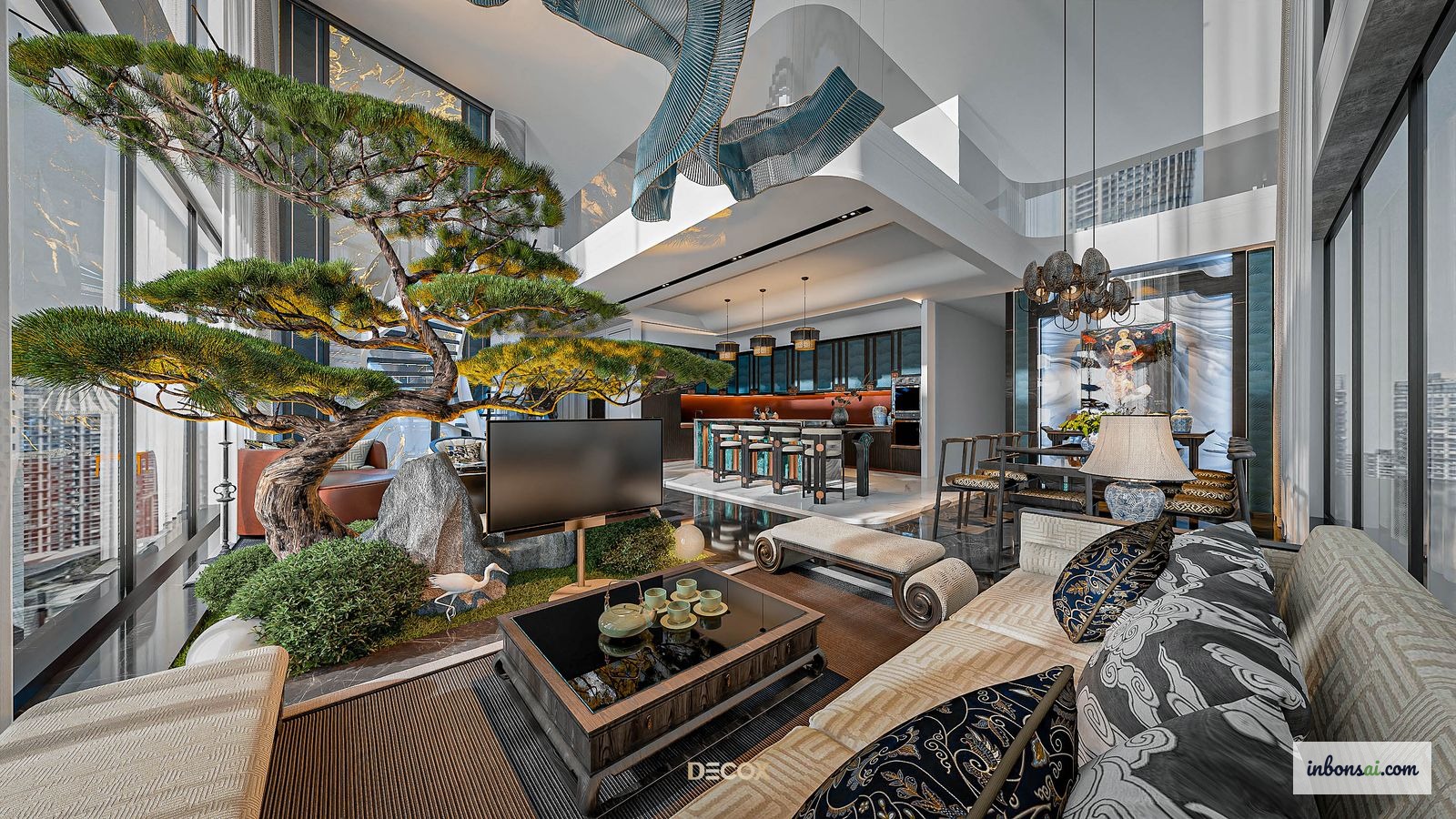 盆景放置在自然光充足的窗边，符合风水摆放原则