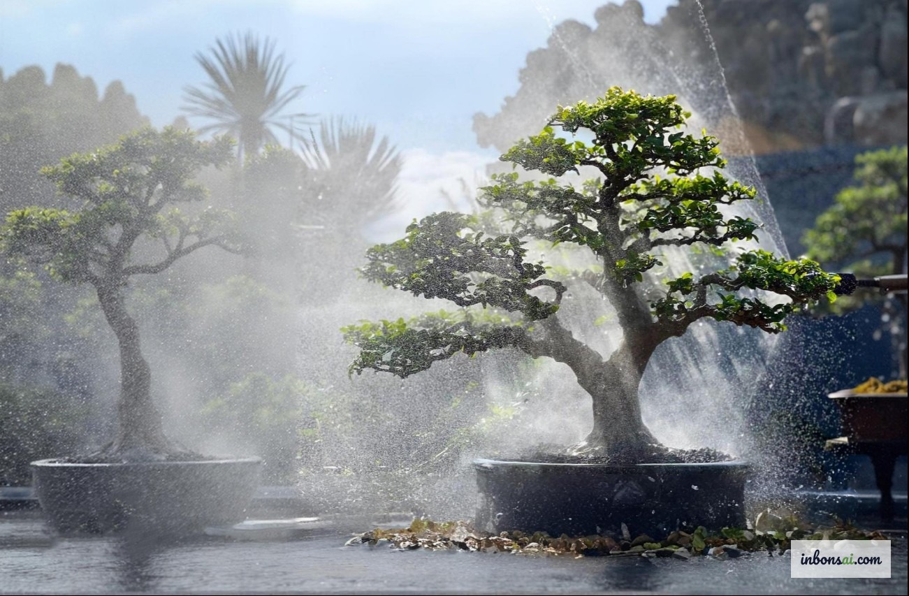 Kỹ thuật tưới nước bonsai đúng cách bằng bình tưới mịn