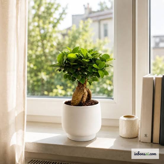 Posizione ideale per un bonsai ficus ginseng vicino a una finestra interna