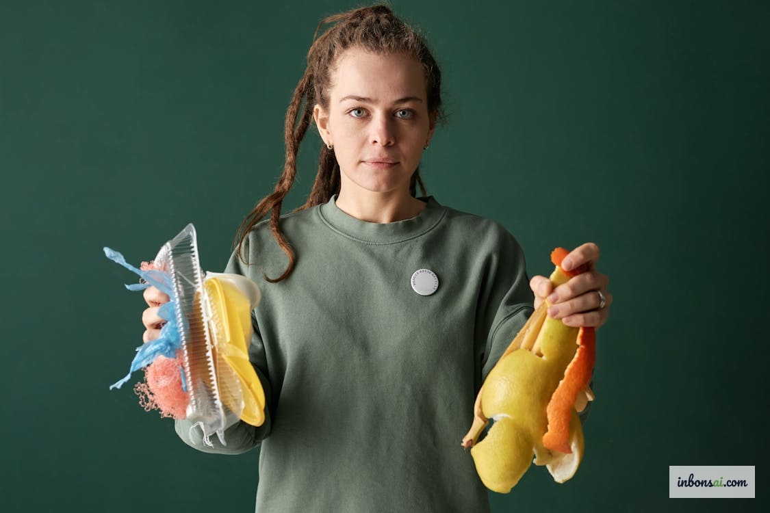 用于制作盆景自制堆肥的厨余蔬菜残渣和有机材料