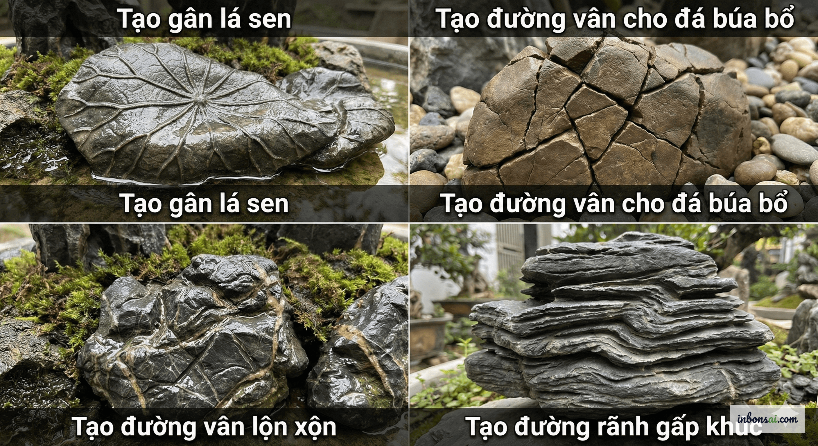 (山水盆景で使用される壁の溝を作る方法