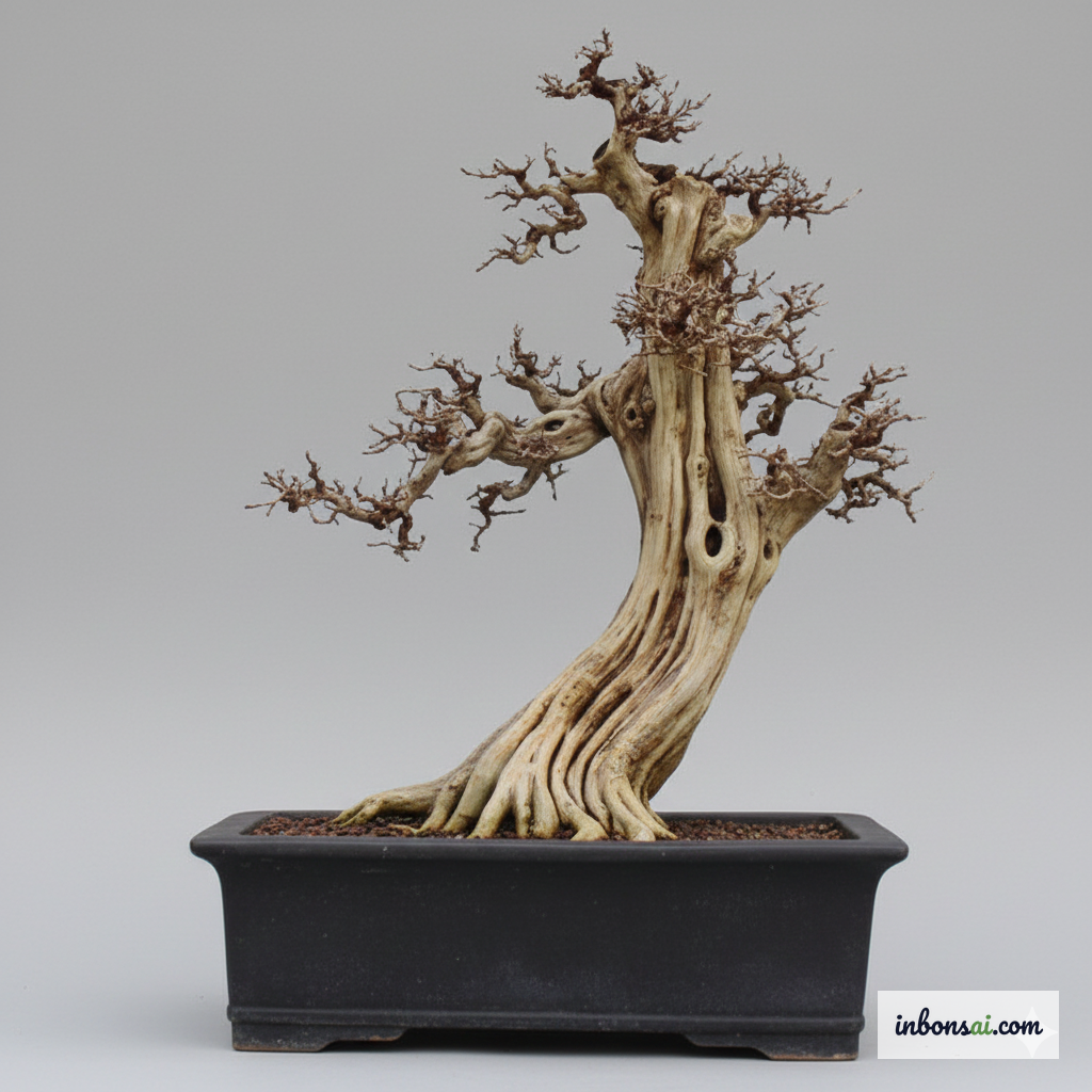 根連なりのエノキの鉢植え